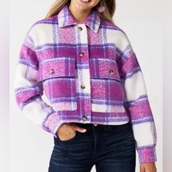 SO Jackets & Blazers - NWOT SO Juniors Cropped Shacket Size M